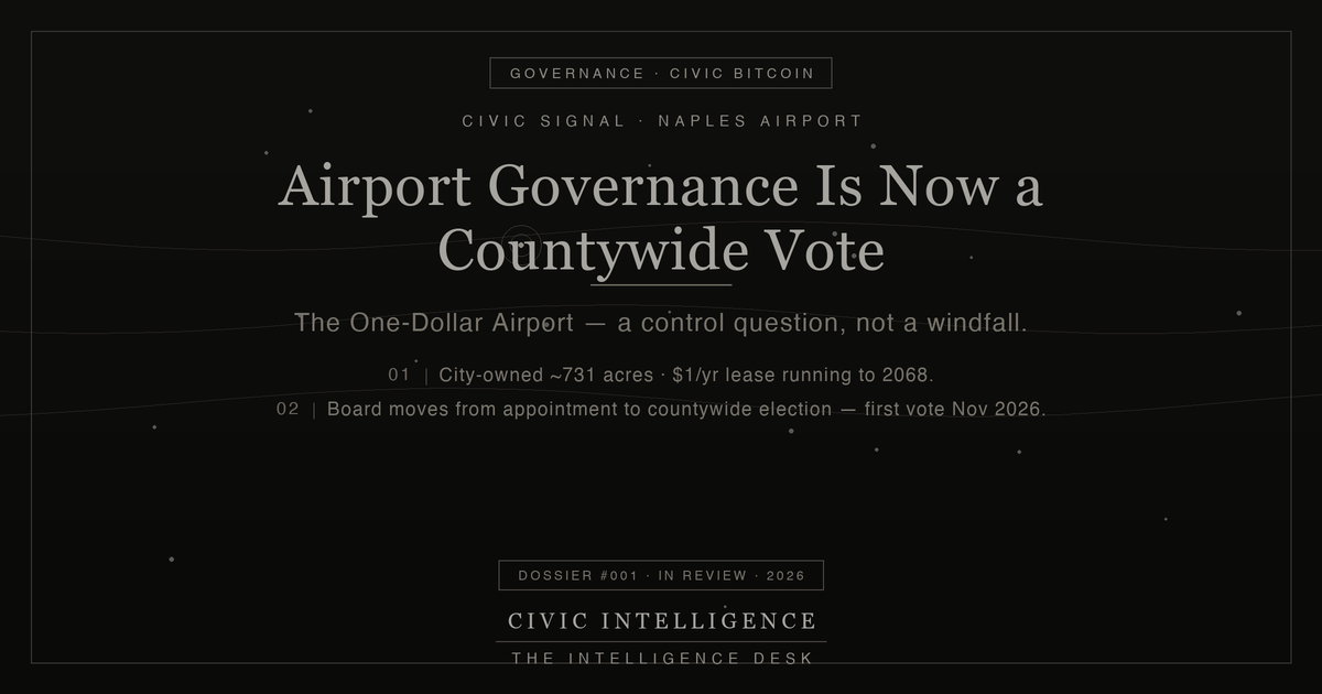 The One-Dollar Airport — Civic Signal card